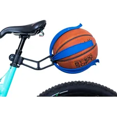 KIK BALL, Fahrrad-Ballhalter, Sicherheitsgerät für Kinder und Jugendliche, einfache Anbringung, geeignet für Fußball, Volley, Basketball, Rugby, Blau