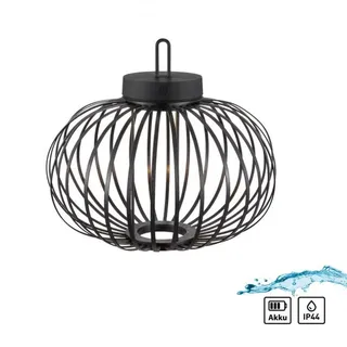LED Akku Tischlampe Touch Dimmer Schwarz 36 Cm IP44 2700 K Tischleuchte Terrasse