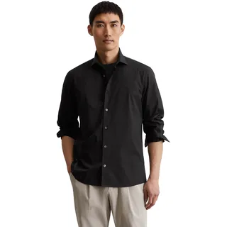 Marc O'Polo Langarmhemd, körpernahe Form, schwarz