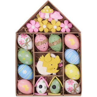 Valery Madelyn 40er Ostereier zum Aufhängen für Osterdeko,farbige künstliche Ostereier für Ostern Deko,Rosa Grün Ornament für Osterkörbchen Frühlingsdeko,Ostern Geschenke Kinder