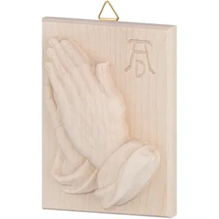 MaMeMi Relief BETENDE HÄNDE nach DÜRER aus BERGAHORN ca. 11 x 8,5 cm WANDRELIEF mit AUFHÄNGUNG aus SÜDTIROL GESCHENK zur KOMMUNION KONFIRMATION oder FIRMUNG