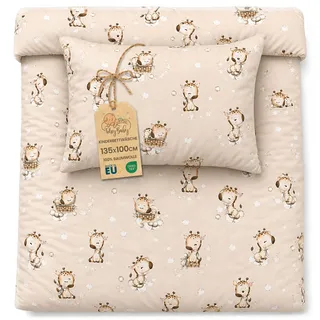 Kinderbettwäsche 100x135 cm aus Baumwolle – Wende Bettbezug 100 x 135 & Kissenbezug 40x60 cm mit Reißverschluss – Baby Bettwäsche Junge & Mädchen Kleinkind – Oeko-Tex