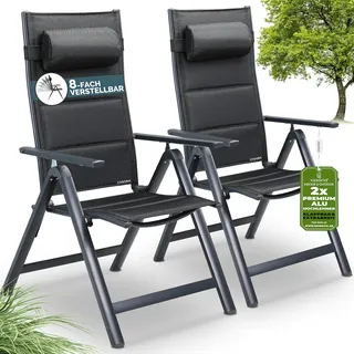 CASARIA Gartenstuhl Bern Premium 69 x 110 x 112,5 cm grau 2 St.