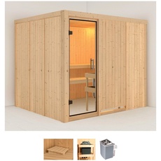 Bild Sauna »Gitte«, (Set), 9-kW-Ofen mit integrierter Steuerung beige