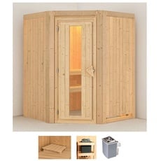 Bild von Sauna »Liva«, (Set), 9 KW-Ofen mit integrierter Steuerung beige