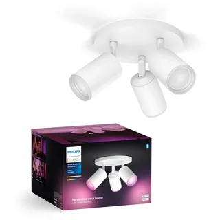 Philips Hue White & Color Ambiance Fugato Spot 3 flg. weiß 3x350lm, dimmbar, 16 Mio. Farben, steuerbar via App, kompatibel mit Amazon Alexa (Echo, Echo Dot)