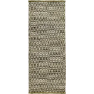 Linea Natura Läufer , Grün , Textil , Abstraktes , rechteckig , 80x200 cm , AZO-frei, Handmade in India , beidseitig verwendbar, pflegeleicht, leicht zusammenrollbar , Teppiche und Böden, Teppiche, Teppichläufer, Läufer