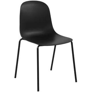 CLP Stapelstuhl Kunststoff schwarz , Schwarz , Metall , 51x85x55 cm , Esszimmer, Stühle