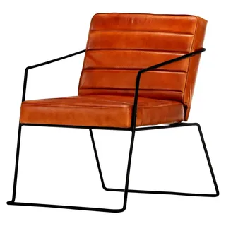 Sessel für Wohnzimmer, Lesesessel, Stillsessel, Fernsehsessel, Hellbraun Echtleder