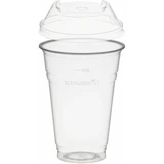 BIO Trinkbecher 400ml + Domdeckel stapelbar C-Loch 50 Stk.