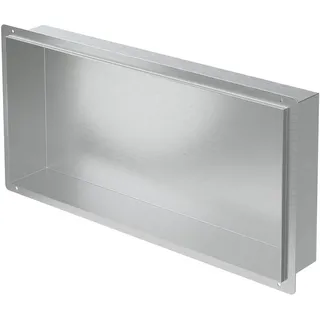 luxebath Wandnische aus Edelstahl, 60x30x10 cm, Silber, Duschnische Einbauregal, Flexibler Einbau, Befliesbare Nische für Badutensilien,