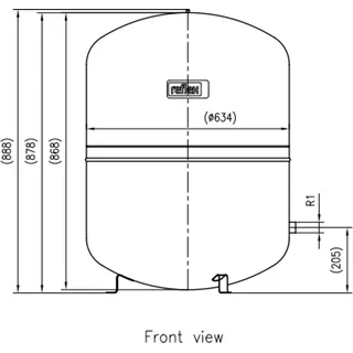 Reflex Reflex, Ausdehn.gefäss N 250 l 6bar 120°C grau,