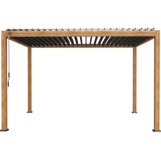 LECO Lamellenpergola DELUXE 3x4m Holzoptik