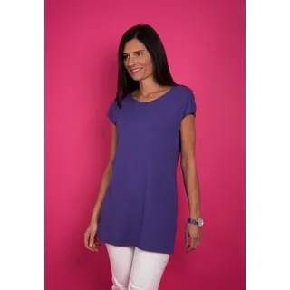 Longshirt SEIDEL MODEN, Damen, Gr. 34, lila, Jersey, Obermaterial: 95% Viskose, 5% Elasthan, unifarben, normal Po-bedeckend, Rundhals, angeschnitten abgesteppte Kante, Shirts Longshirt, MADE IN GERMANY
