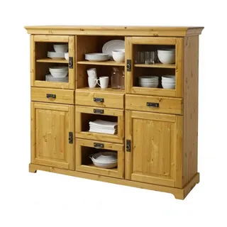 Sideboard HOME AFFAIRE "Rügen", natur, B:145cm H:130cm T:40cm, FSC-zertifiziertes Massivholz, Sideboards, Sideboard, aus massiver Kiefer, Breite 145 cm, made in EU