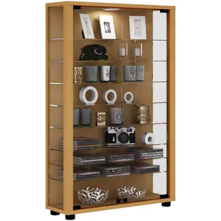 VCM Vitrine Lumo Mini 59 x 18 x 90 cm Braun