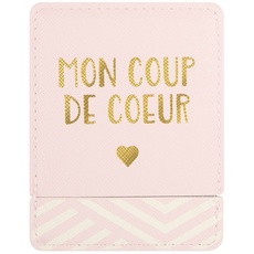 Draeger Paris | Taschenspiegel Mon Coup de Coeur mit rosa Etui | quadratischer Schminkspiegel zum Mitnehmen | ideal für Zuhause und Reisen | 9 x 7 cm | personalisiertes Geschenk zum Geburtstag, Party