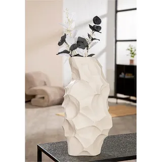 Gilde Vase Olbia Porzellan, Kegel 39 cm", beige Matt mit Muster