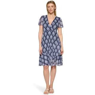 Cartoon Volantkleid Mini Blau 40