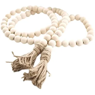 Wakauto 145cm Weihnachtsgirlande Boho Style Boho Style Deko Girlande Weihnachten Boho Deko Perlengirlande Herbstgirlande mit Beleuchtung Weihnachtsdeko Tannengirlande Girlande Weihnachtsbaum