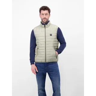 Steppweste LERROS, Herren, Gr. L, pearl grau, Web, Obermaterial: 100% Polyester, unifarben, normal hüftbedeckend, Rundhals, Westen Steppweste, mit Reißverschluss und Stehkragen