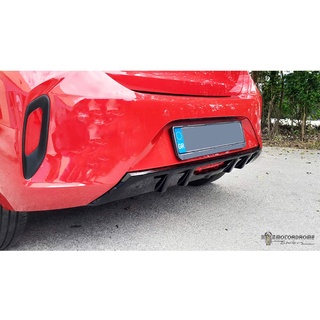 Motordrome K163-002 Heckschürzenansatz (Diffuser) kompatibel mit Opel Corsa F GS-Line 2019- (mit Einzelauspuff) (ABS)