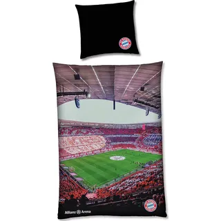 FC Bayern München Bettwäsche Allianz Arena I 135x200cm I Mehrfarbig I Fußballstadion