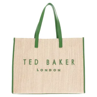 Ted Baker Shopper Pallmer Faux Raffia Large Icon Bag Green beige - Beige