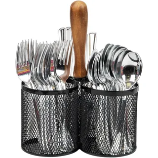 Mind Reader Utensilienhalter Metallgitter 19,1 x 19,1 x 24,6 cm Schwarz