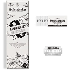 Störtebekker® Premium - 100 scharfe Rasierklingen für Rasierhobel & Rasiermesser - aus schwedischem Edelstahl - geeignet für empfindliche Haut - inkl. hochwertiger Verpackung