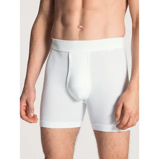 Langer Boxer CALIDA "Cotton 1:1", Herren, Gr. L (52/54), weiß, Interlock, Obermaterial: 100% Baumwolle, unifarben, normal, Unterhosen Langer Boxer, elastischer Softbund, Eingriff, Feinripp-Qualität, langes Bein