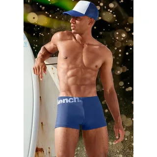 Boxer-Badehose BENCH., Herren, Gr. 4, N-Gr, blau (royalblau), Recycling-Polyamid, kontrastfarbene Details, unifarben, Badehosen Boxer-Badehose, mit Bench-Schriftzug