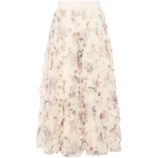 Tüllrock ZERO "Tüllrock mit Blumenprint", Damen, Gr. 40, pink (cream, pink), Einsatz: 100% Polyester PES., Röcke Tüllrock