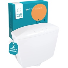 Calmwaters® Premium Spülkasten WC - Made in EU - wassersparend - 2-Mengen-Spülung - Aufputz Spülkasten - flexible Montage, Beschichtet, Kunststoff