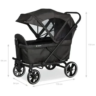 Pinolino Pinolino® Bollerwagen »Cruiser Premium«, (Set), BxTxH: 118x64x116 cm, inkl. Babyschalenadapter und Regenschutzhaube schwarz