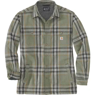 Carhartt Relaxed Fit Heavyweight Flannel Sherpa-lined Shirt Jac basil (G72) 2XL REG