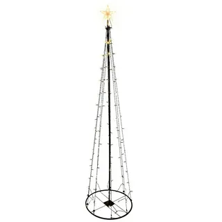 Spetebo LED Lichterbaum mit Stern - 240 cm - Deko Weihnachtsbaum mit 154 LED in warm weiß beleuchtet - Weihnachten Advent Winter Garten Dekoration für Außen