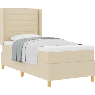 Boxspringbett mit Matratze Creme 100 x 200 cm Stoff - Creme