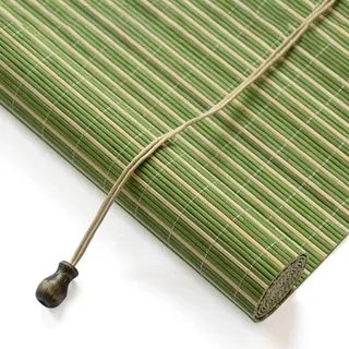 NEXOPKSVCR Bambus jalousien innen ohne Bohren,Bambus Rollo aussenbereich 90 100 110 120 150 160cm breit Natur,Bambus raffrollo weiß,sichtschutz Rollo Fenster Sonnenschutz für Terrasse Balkon(Green)