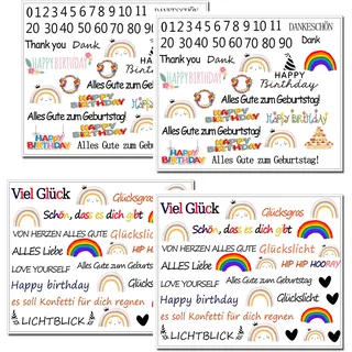 Kerzentattoo kerzen tattoofolie für bis zu 140 Kerzen Kerzentattoo-Folie verschiedene Motive Wasserschiebefolie |dekorieren Sprüche Glückslicht Lieblingsmens Wunschlicht Kerzenfolie(Geburtstag 1)