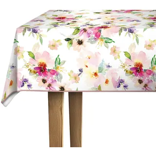 d-c-fix Wachstuchtischdecke PVC-free Spring Blossom - abwaschbar wasserdicht - In- & Outdoor - Wachstuch Plastik-Tischdecke Wachstischdecke Tischtuch - 140 cm rund