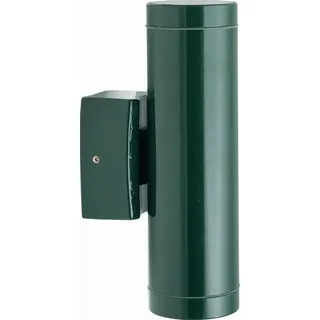 Licht-Erlebnisse Außenlampe Wand Echt-Messing GU10 IP64 Up Down H: 21 cm Grün 2-flammig länglich Modern Wandleuchte außen - Grün