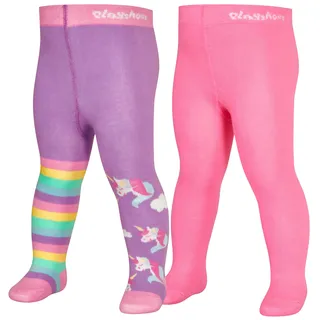 Playshoes Strumpfhose Unisex Kinder Strumpfhose, Einhorn 2er Set, 122/128