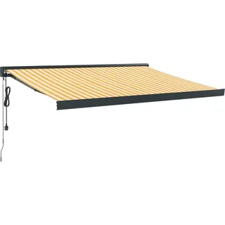 vidaXL Markise Einziehbar Gelb und Weiß 3x2,5 m Stoff und Aluminium - Gelb, Weiß