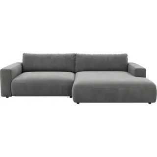 Ecksofa MUSTERRING "LUCIA L-Form", grau (stone samt), B:296cm H:81cm T:190cm, Flachgewebe VALMONT (60% Baumwolle/40% Leinen);Leder PURO, pigmentiertes Leder;Microfaser CRONA (100% Polyester);Flachgewebe FLORIS (100% Polyester);Leder BAX, pigmentiertes Leder, Sofas, Ecksofa