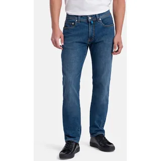 Tapered-fit-Jeans PIERRE CARDIN "Lyon Tapered", Herren, Gr. 32, Länge 30, blau (ocean blau stonewash), Denim/Jeans, Obermaterial: 70% Baumwolle, 24% Lyocell, 4% Polyester, 2% Elasthan, lang, Jeans Tapered-fit-Jeans
