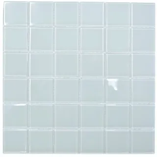 Glasmosaik weiß glänzend Wand Küche Fliesenspiegel Bad Dusche WB78-0101 1 Matte