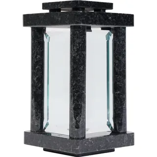 Grablampe viereckig gerundet Granit Nero Angola