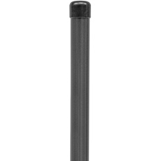 Alberts 617523 Zaunpfosten für Fix-Clip pro | für die Befestigung mit Einschlag-Bodenhülsen | zinkphosphatiert, anthrazit-metallic kunststoffbeschichtet | Länge 1500 mm | Schellen-Ø 34 mm