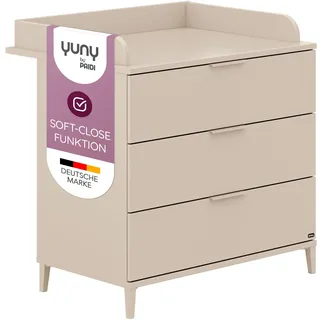 yuny by paidi "SISTER LOU mit abnehmbarem Aufsatz und 3 Schubladen", mit Soft-Close Wickelfläche 84 x 70 cm, Wickelaufsatz abnehmbar